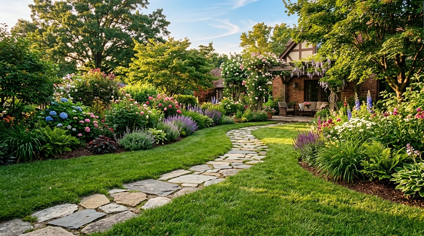 Curved Bed Around Lawn